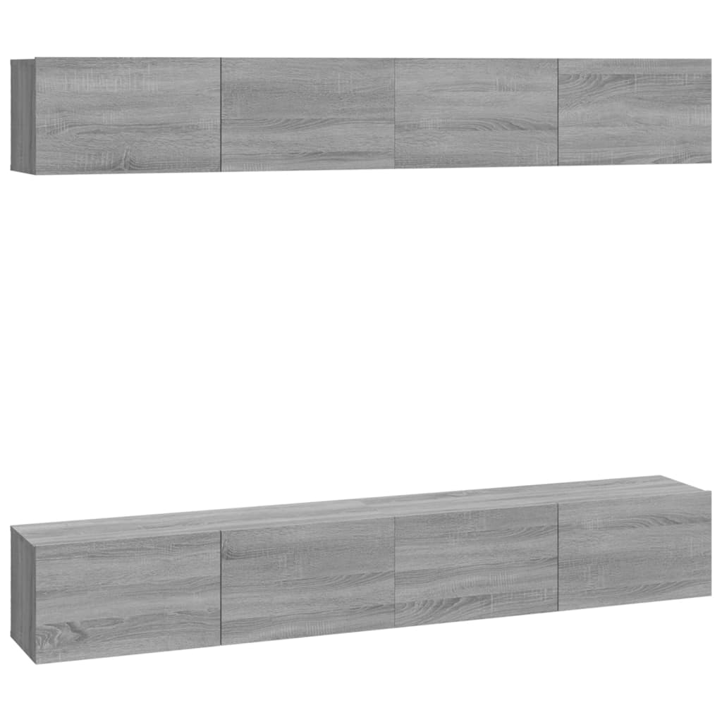 TV wall cabinets 4 pcs. Gray Sonoma 100x30x30 cm