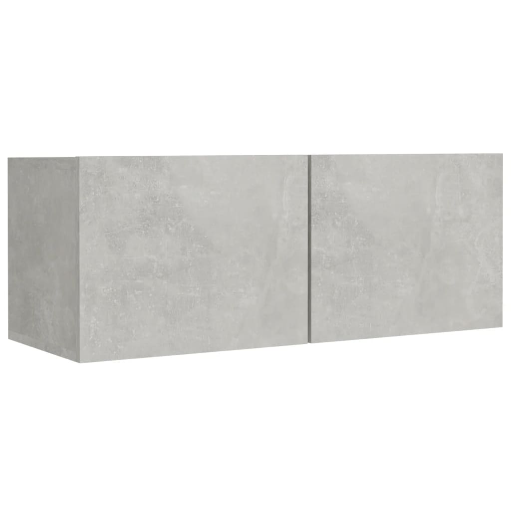 Ensemble de meubles TV 4 pièces en béton gris à base de bois
