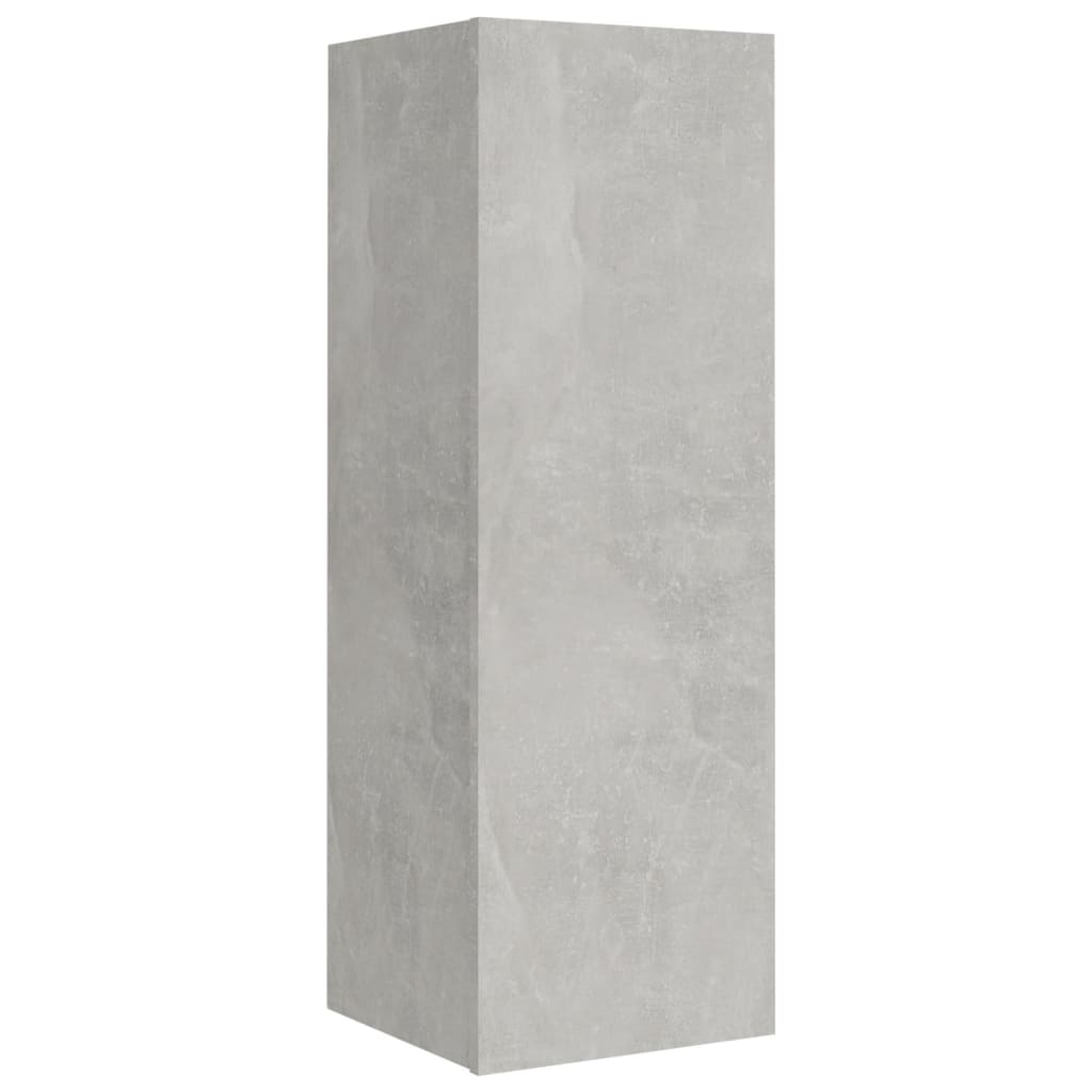 Ensemble de meubles TV 4 pièces en béton gris à base de bois
