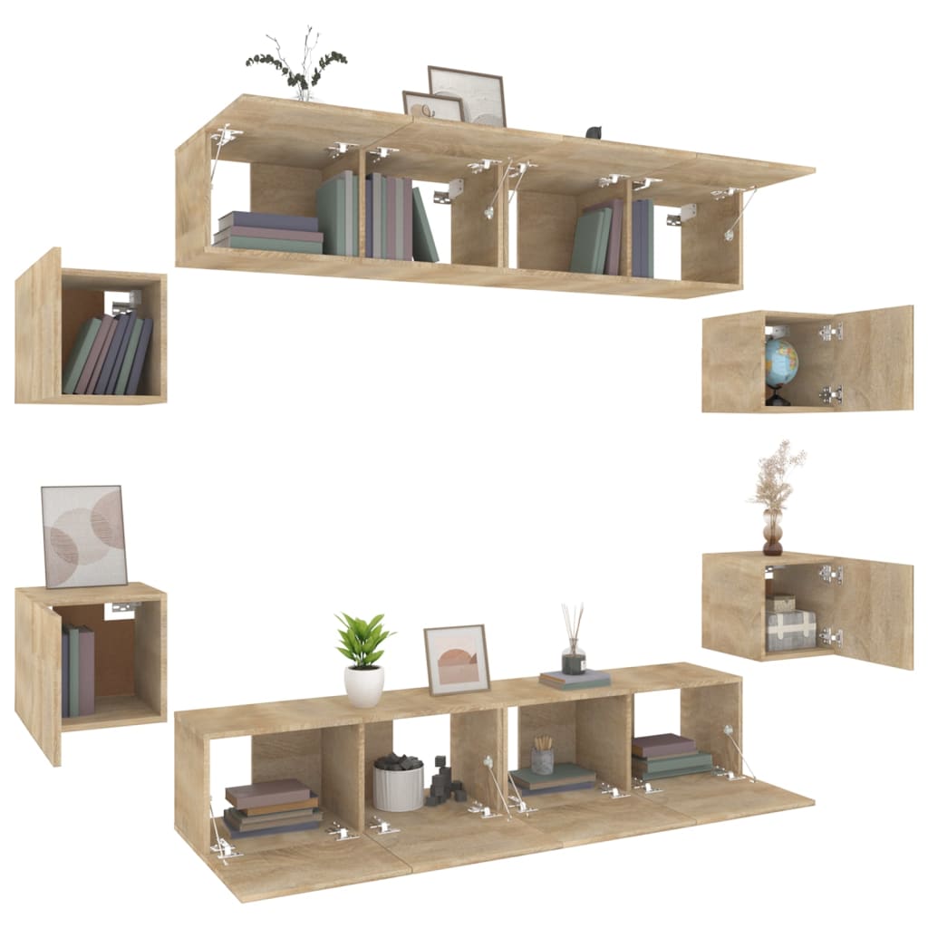 8-tlg. TV-Schrank-Set Sonoma-Eiche Holzwerkstoff