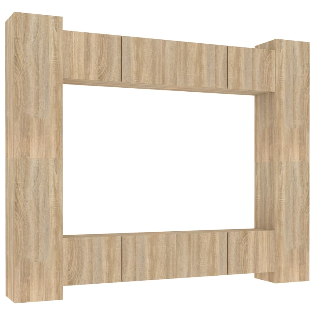 8-piece TV cabinet set Sonoma oak wood material