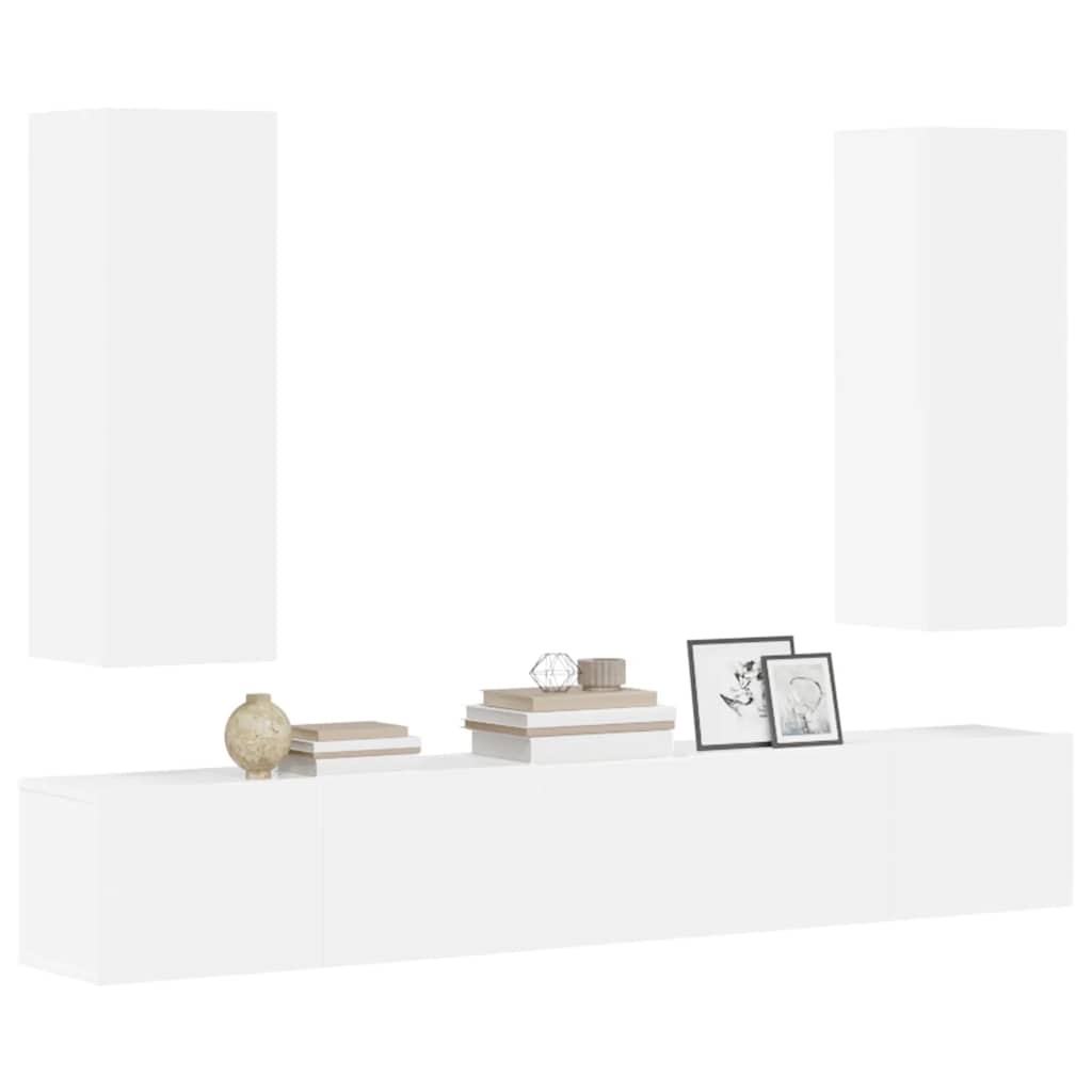 5-tlg. TV-Schrank-Set Weiß Holzwerkstoff
