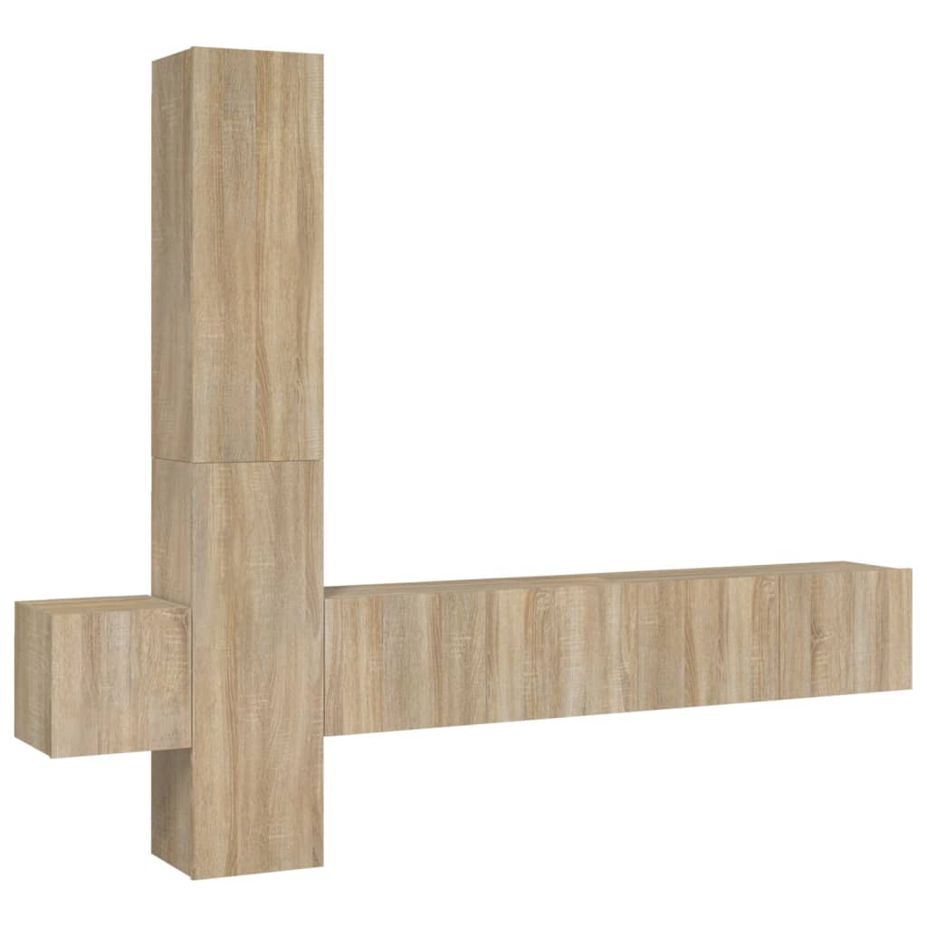 Ensemble de meubles TV 5 pièces en bois de chêne Sonoma