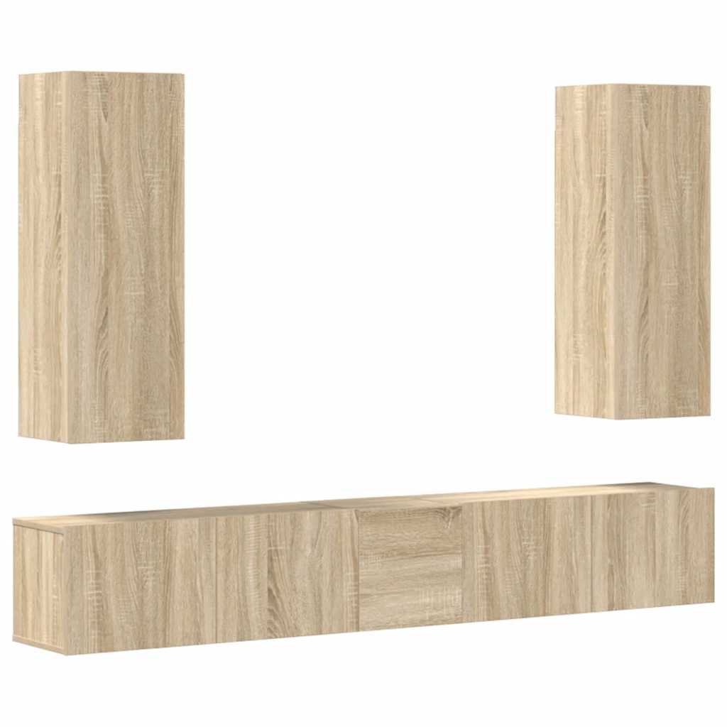 5-tlg. TV-Schrank-Set Sonoma-Eiche Holzwerkstoff