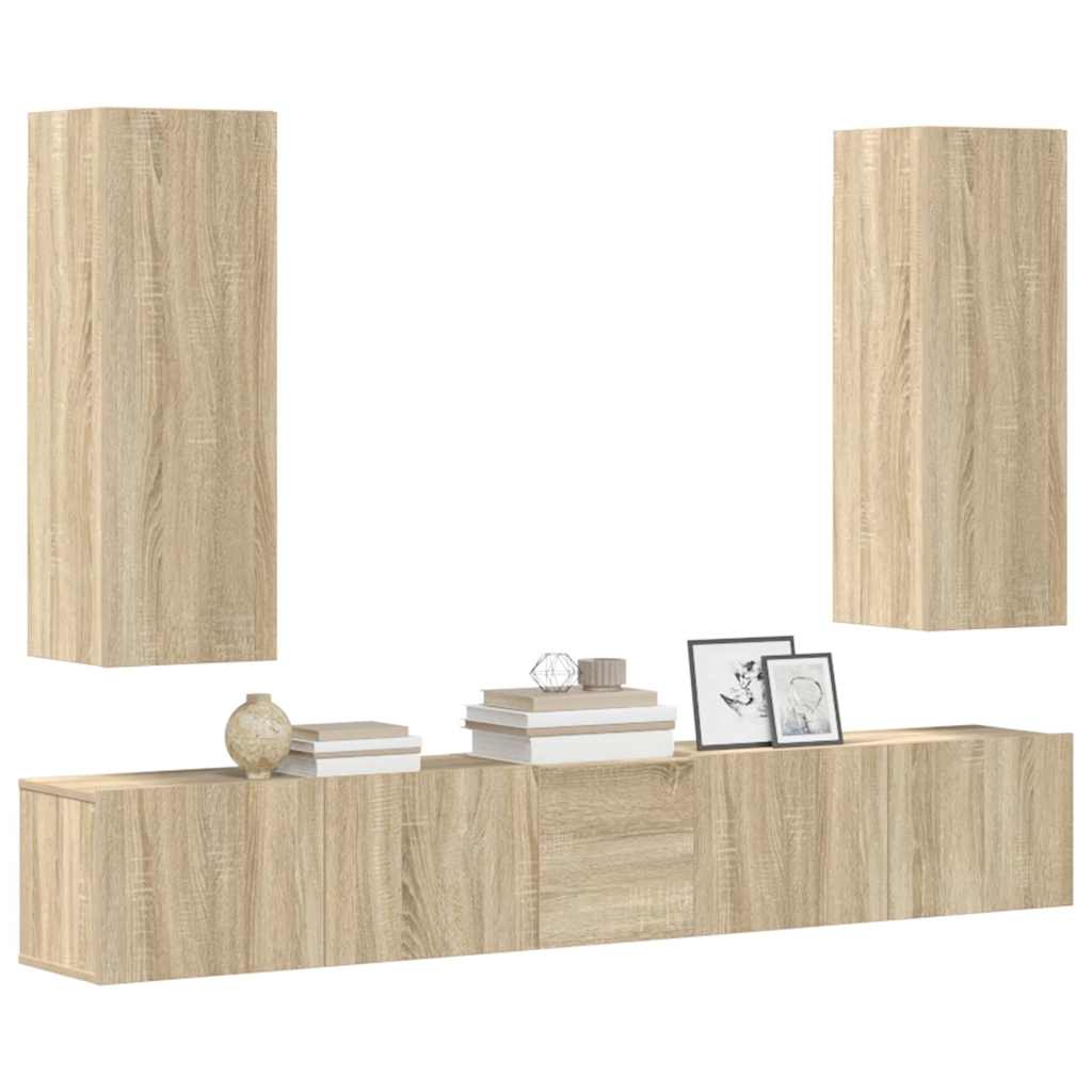 5-tlg. TV-Schrank-Set Sonoma-Eiche Holzwerkstoff