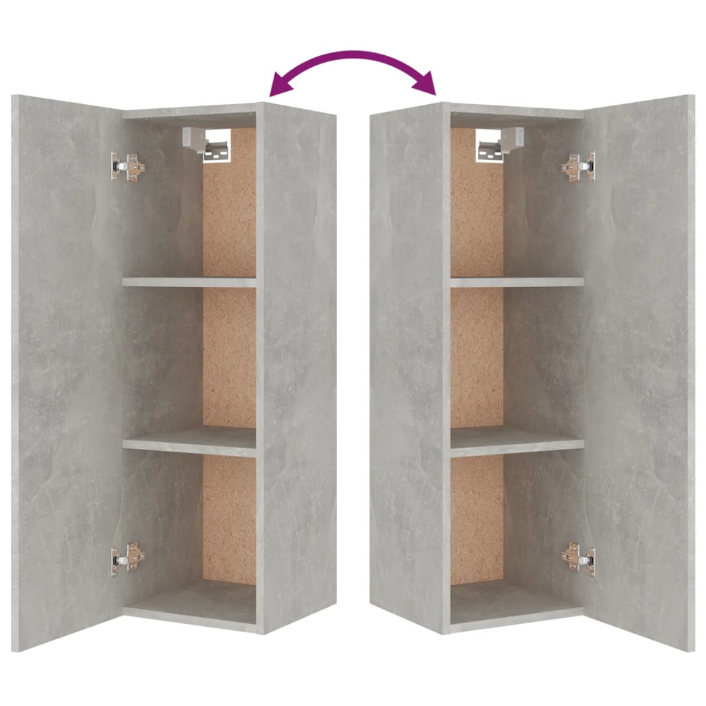 Ensemble de meubles TV 5 pièces en béton gris à base de bois