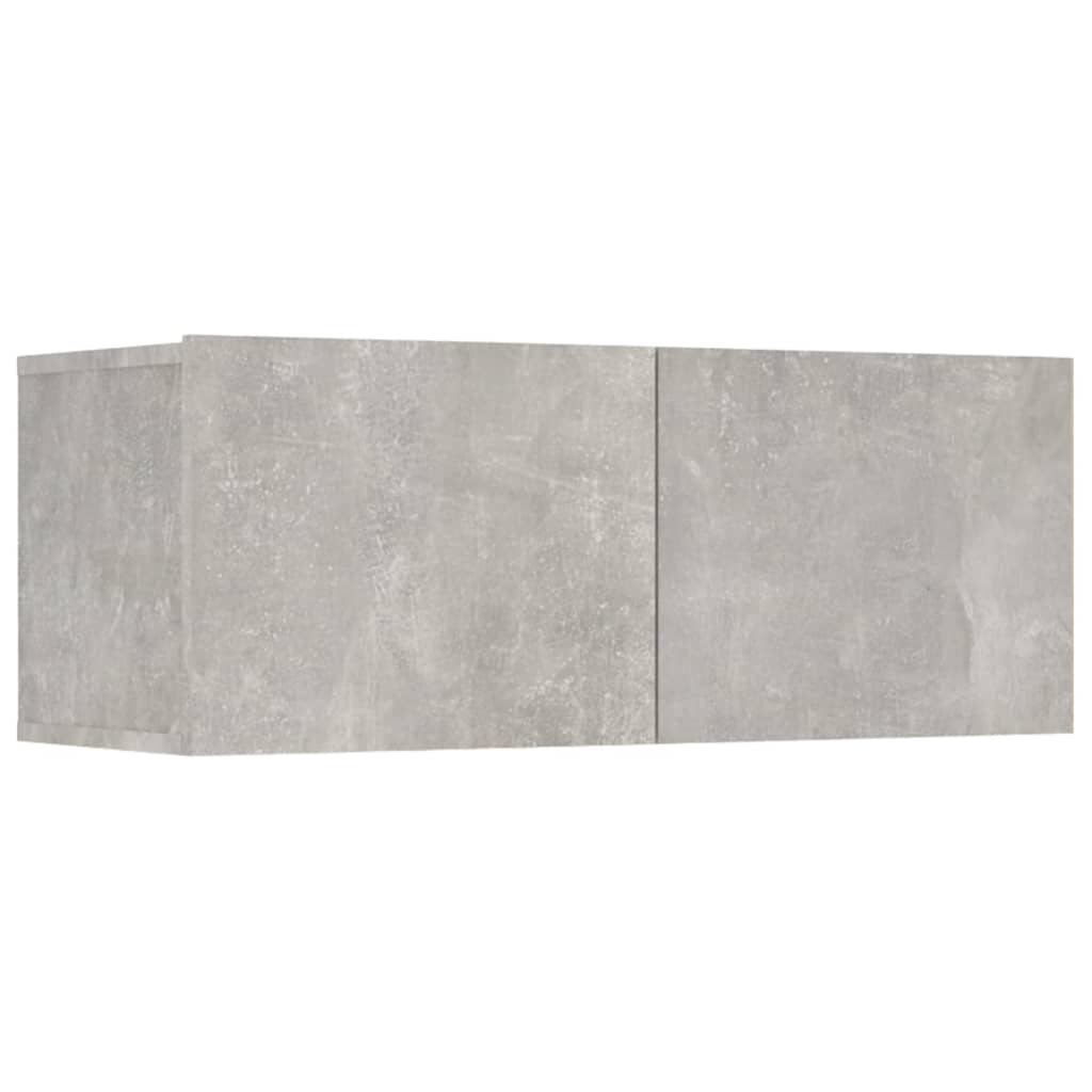 Ensemble de meubles TV 6 pièces en béton gris à base de bois