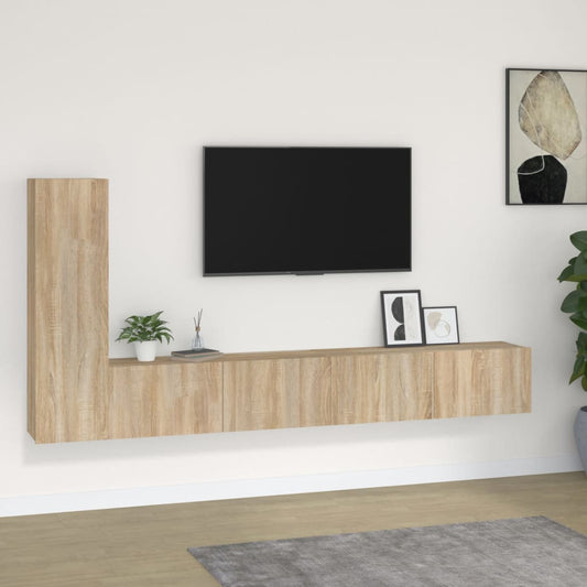 Ensemble de meubles TV 3 pièces en bois de chêne Sonoma