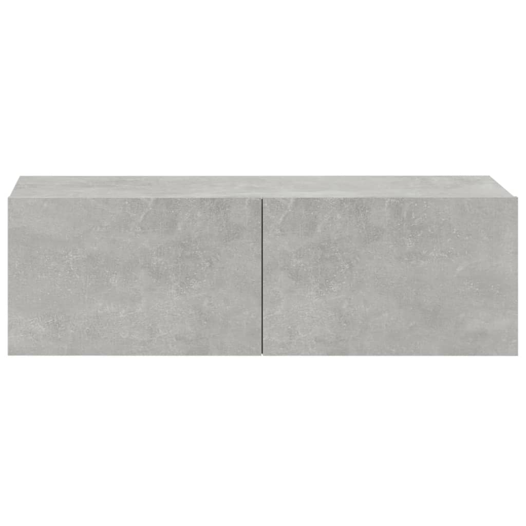 Ensemble de meubles TV 3 pièces en béton gris à base de bois
