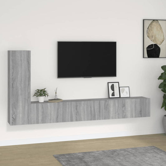 Ensemble de meubles TV 3 pièces, en bois de Sonoma gris