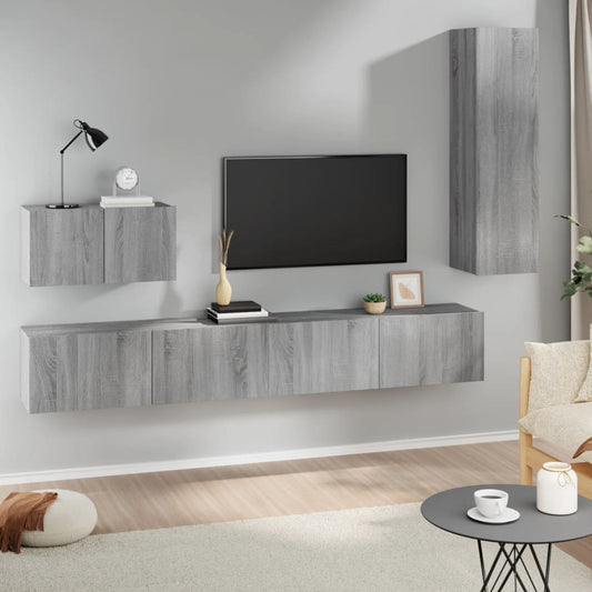 Ensemble de meubles TV 4 pièces, en bois de Sonoma gris