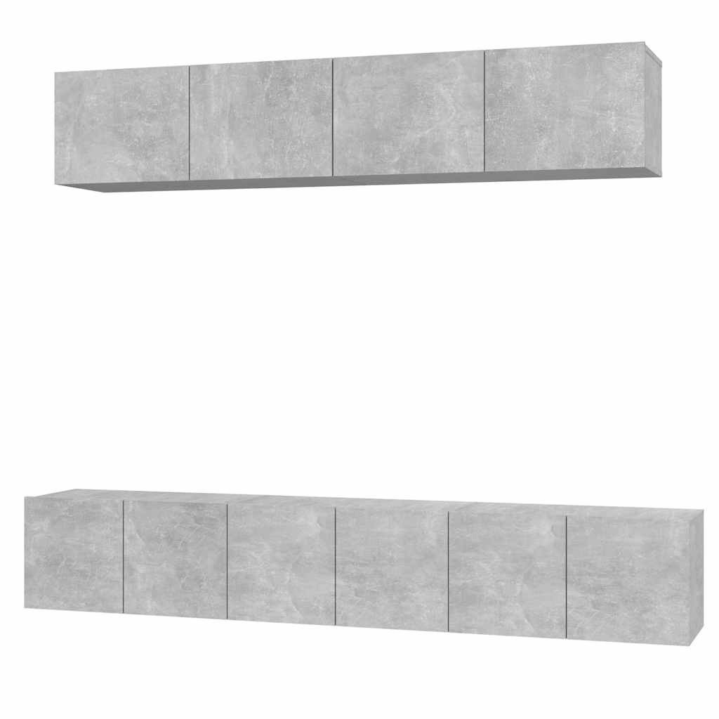 5-tlg. TV-Schrank-Set Betongrau Holzwerkstoff