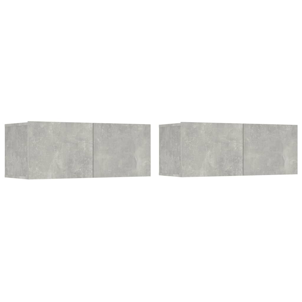 Ensemble de meubles TV 5 pièces en béton gris à base de bois