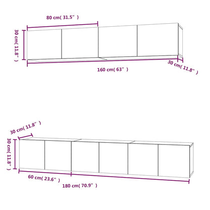 5-tlg. TV-Schrank-Set Betongrau Holzwerkstoff