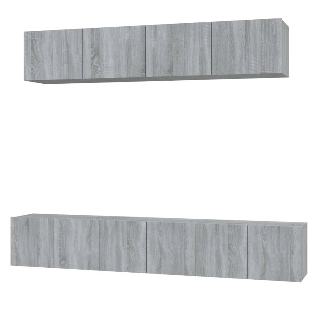 5-tlg. TV-Schrank-Set Grau Sonoma Holzwerkstoff