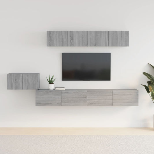 Ensemble de meubles TV 5 pièces, en bois de Sonoma gris