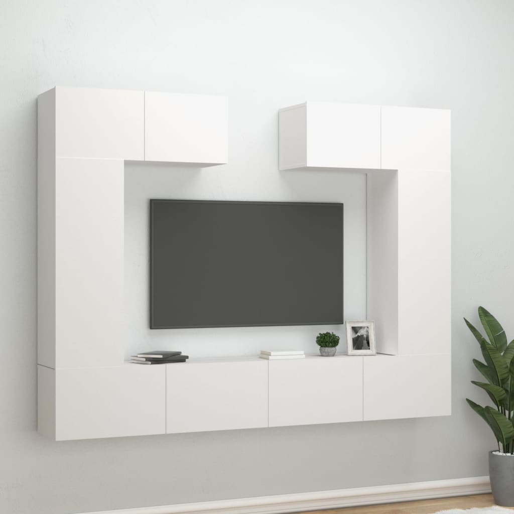 6-tlg. TV-Schrank-Set Weiß Holzwerkstoff