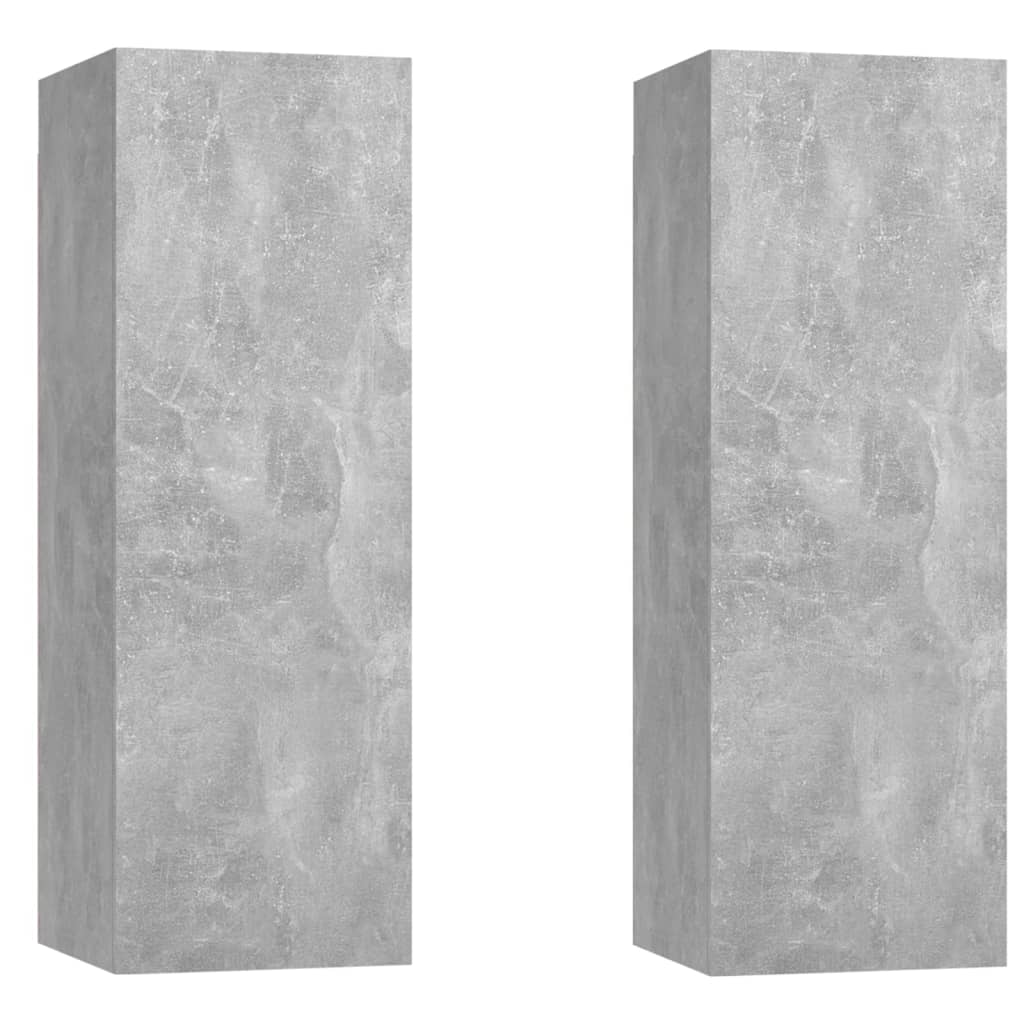 Ensemble de meubles TV 6 pièces en béton gris à base de bois
