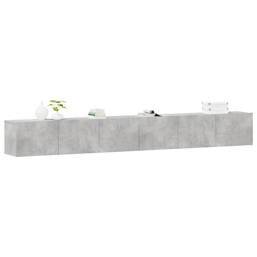 3-tlg. TV-Schrank-Set Betongrau Holzwerkstoff