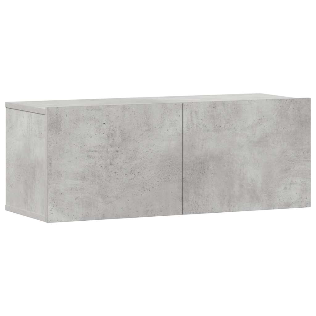 3-tlg. TV-Schrank-Set Betongrau Holzwerkstoff
