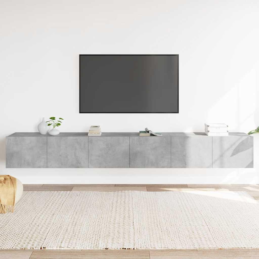 3-tlg. TV-Schrank-Set Betongrau Holzwerkstoff