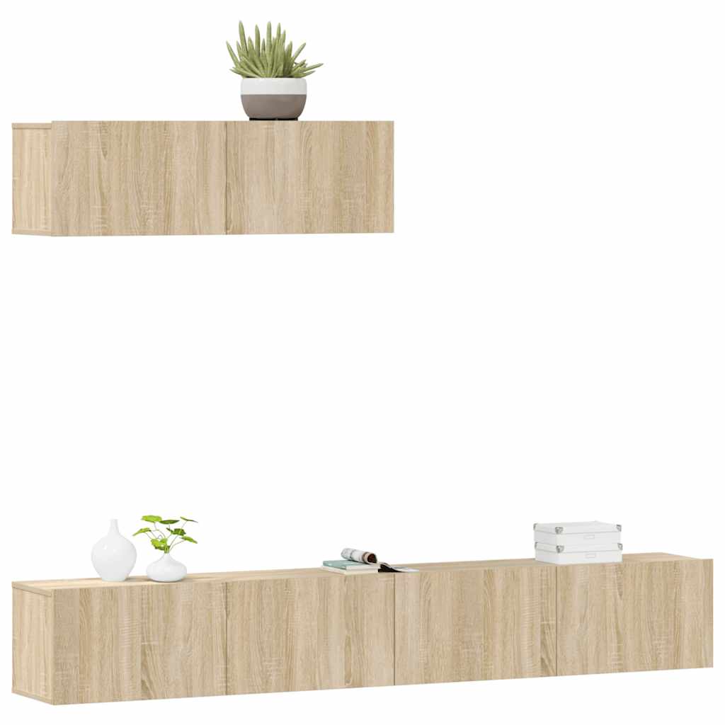 3-tlg. TV-Schrank-Set Sonoma-Eiche Holzwerkstoff