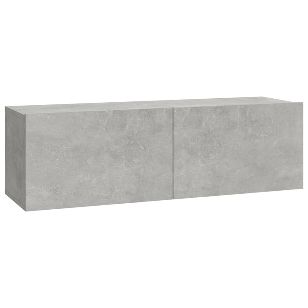Ensemble de meubles TV 3 pièces en béton gris à base de bois