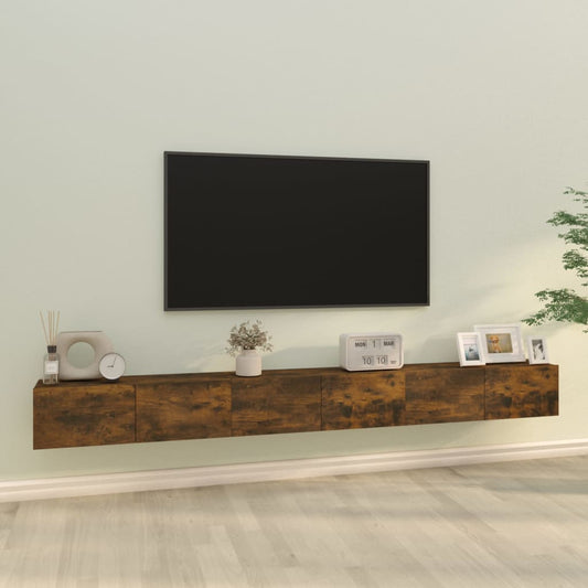 Ensemble de meubles TV 3 pièces en bois de chêne fumé