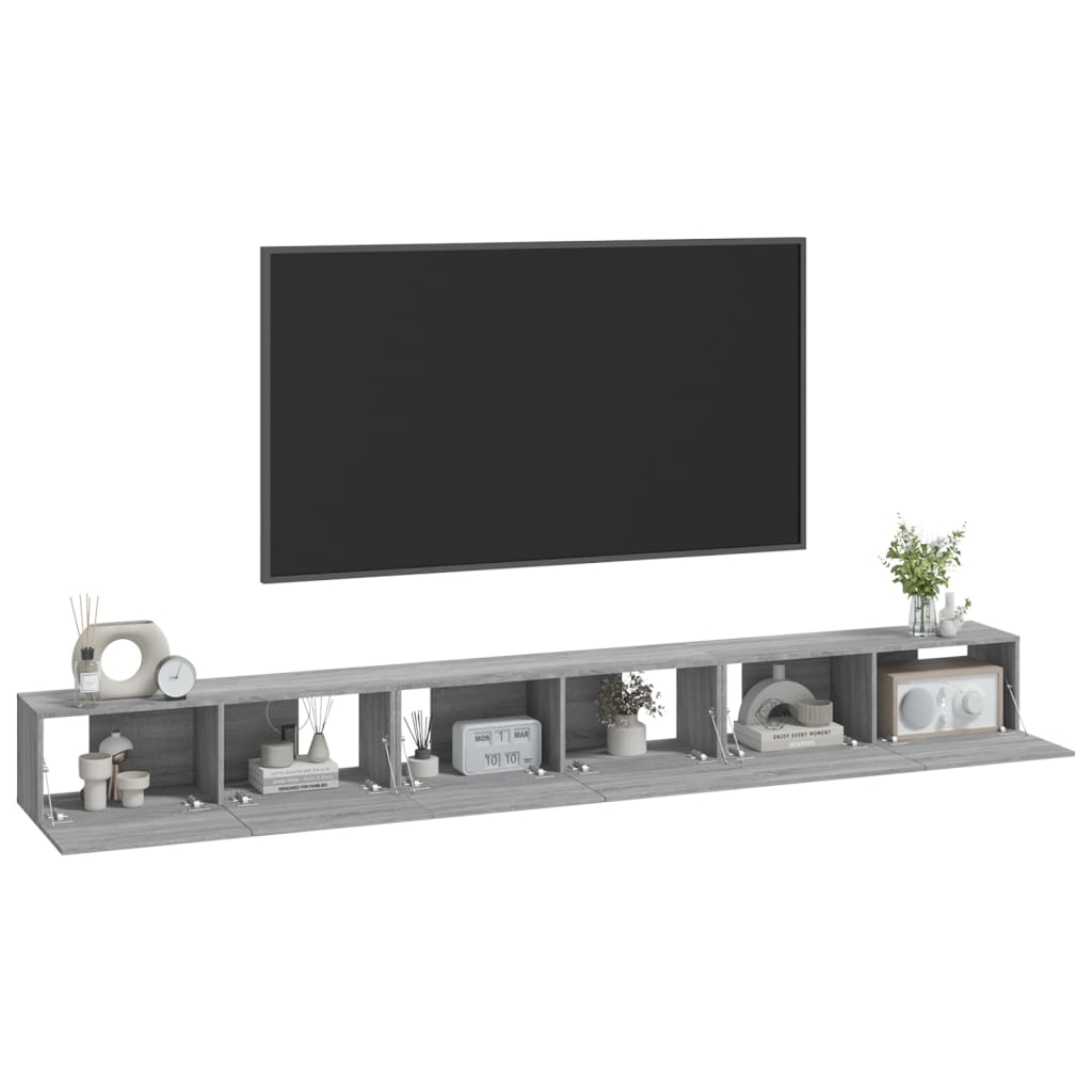 Ensemble de meubles TV 3 pièces, en bois de Sonoma gris