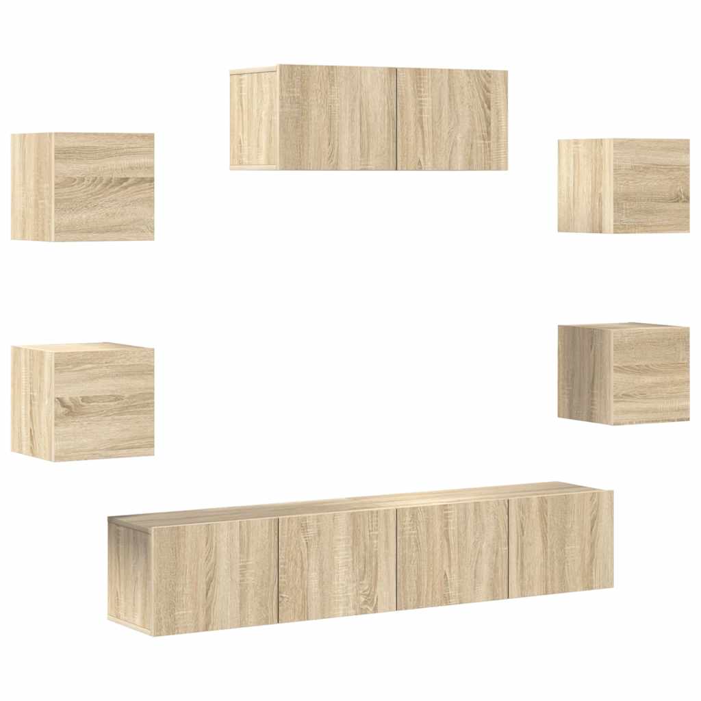 7-tlg. TV-Schrank-Set Sonoma-Eiche Holzwerkstoff