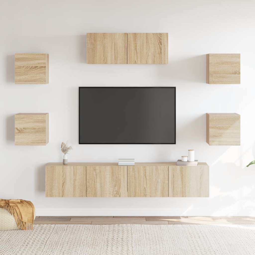 7-tlg. TV-Schrank-Set Sonoma-Eiche Holzwerkstoff