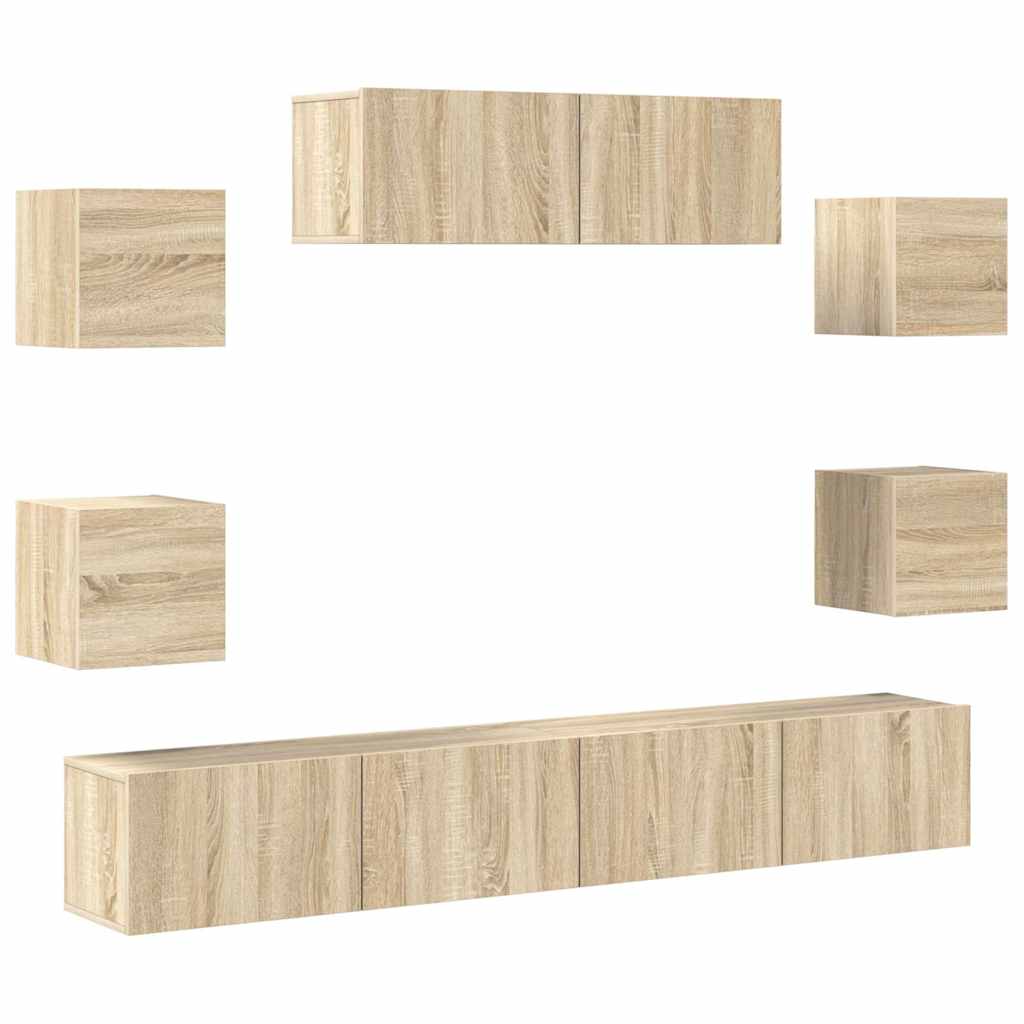 7-tlg. TV-Schrank-Set Sonoma-Eiche Holzwerkstoff