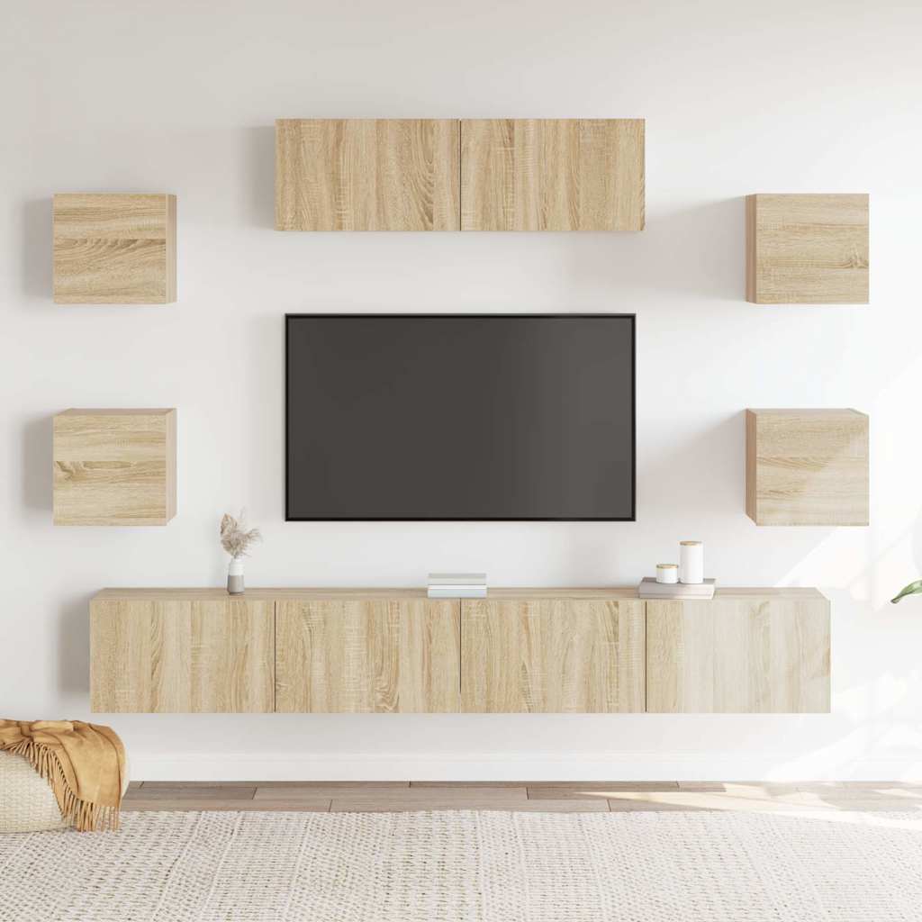 7-tlg. TV-Schrank-Set Sonoma-Eiche Holzwerkstoff