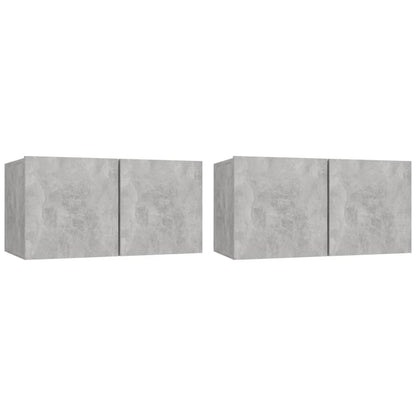 4-tlg. TV-Schrank-Set Betongrau Holzwerkstoff