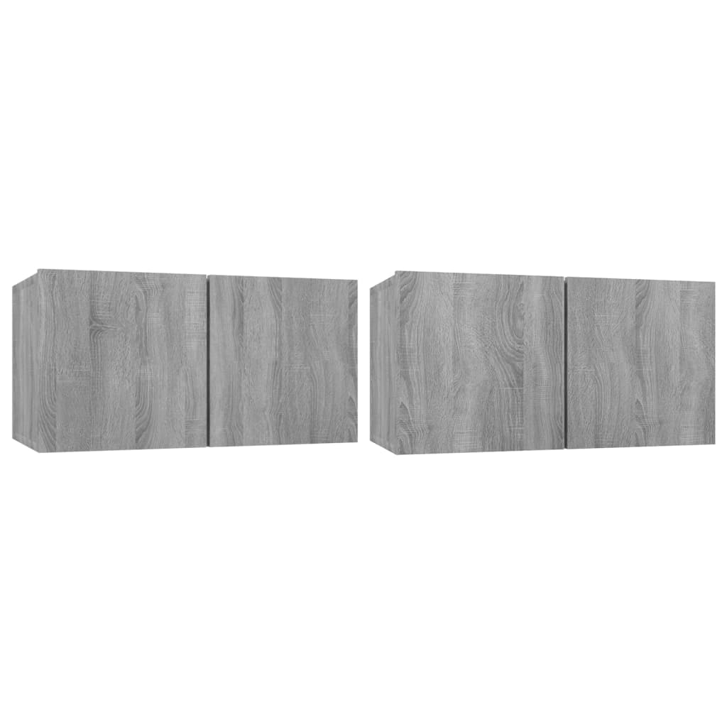 4-tlg. TV-Schrank-Set Grau Sonoma Holzwerkstoff