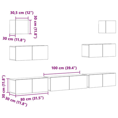 7-tlg. TV-Schrank-Set Sonoma-Eiche Holzwerkstoff