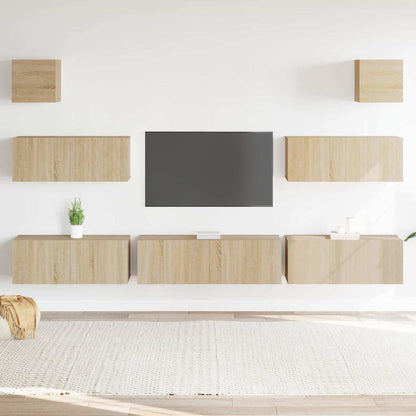 7-tlg. TV-Schrank-Set Sonoma-Eiche Holzwerkstoff