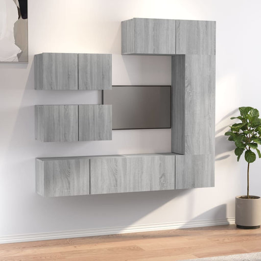 Ensemble de meubles TV 6 pièces, en bois de Sonoma gris