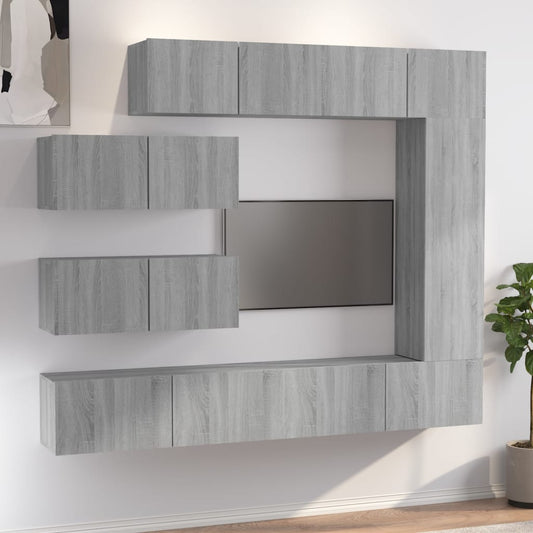 Ensemble de meubles TV 7 pièces, en bois de Sonoma gris