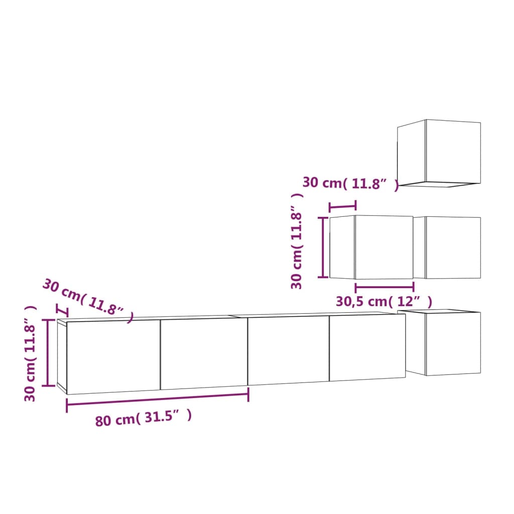 TV-Wandschrank Sonoma-Eiche Holzwerkstoff