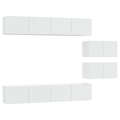 6-tlg. TV-Schrank-Set Weiß Holzwerkstoff