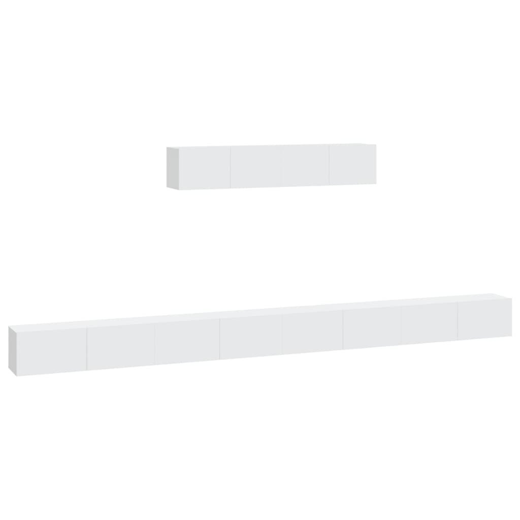 Ensemble de meubles TV 6 pièces en bois blanc