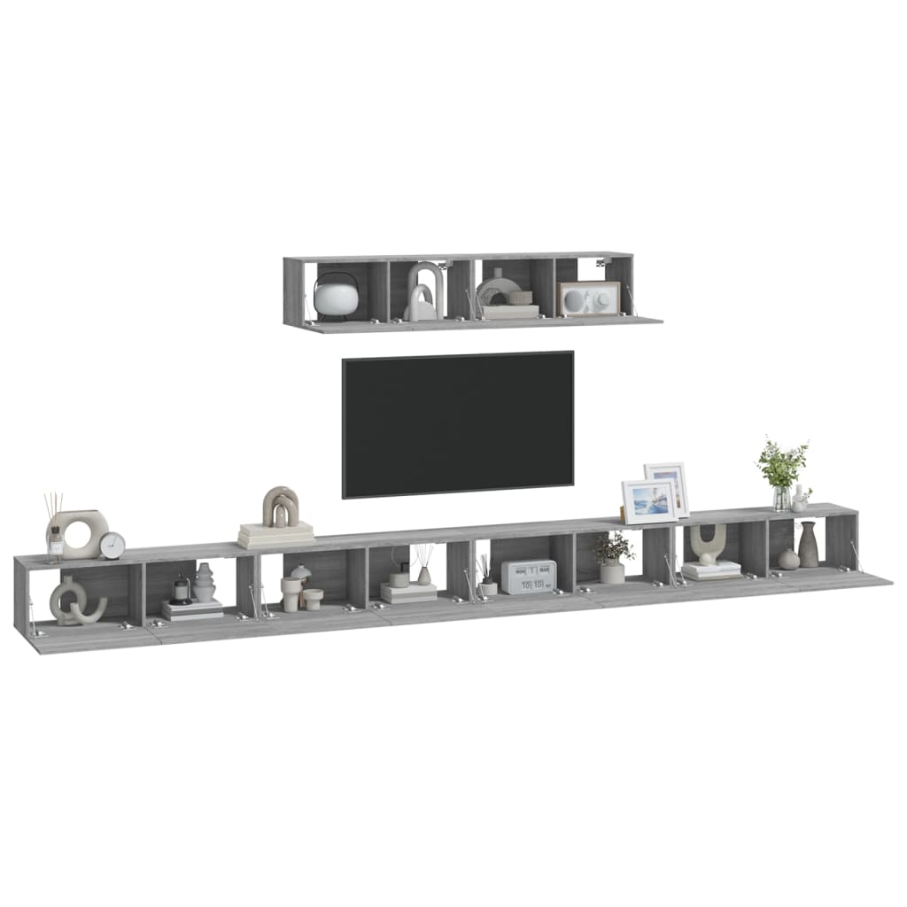 Ensemble de meubles TV 6 pièces, en bois de Sonoma gris