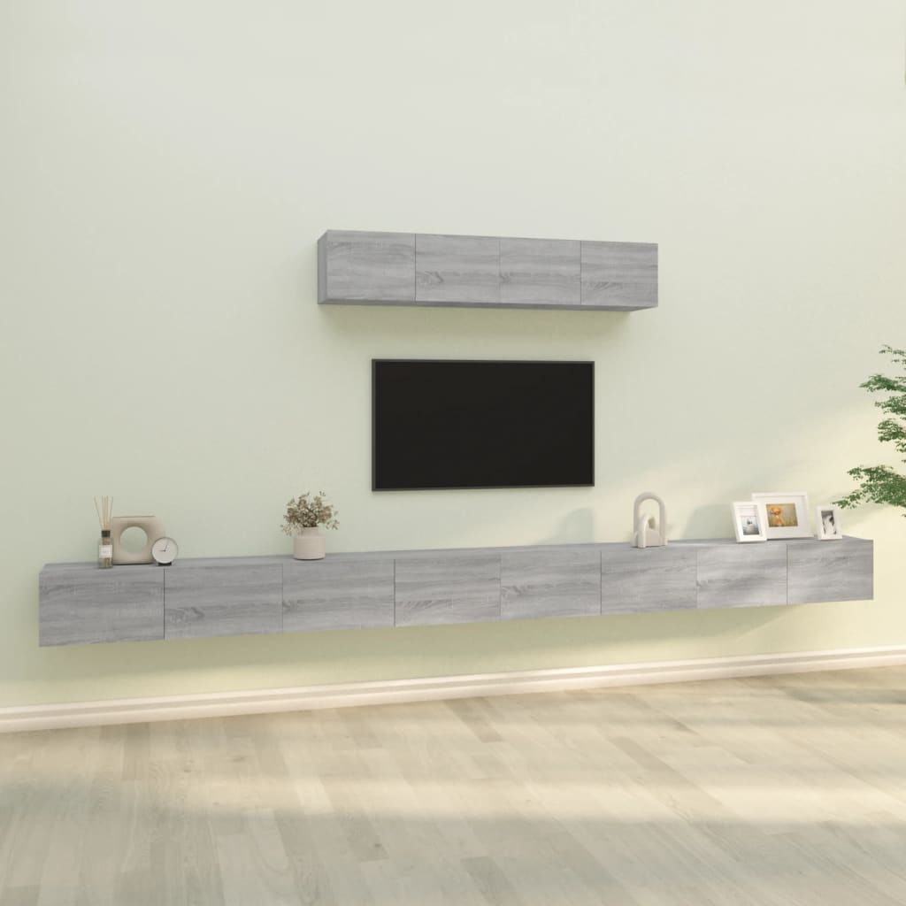 Ensemble de meubles TV 6 pièces, en bois de Sonoma gris