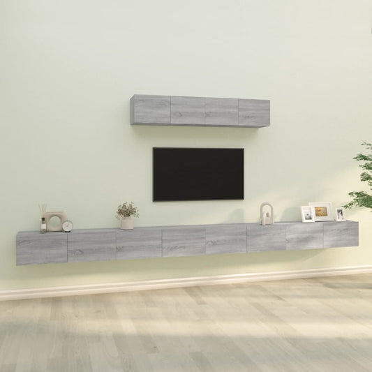 Ensemble de meubles TV 6 pièces, en bois de Sonoma gris