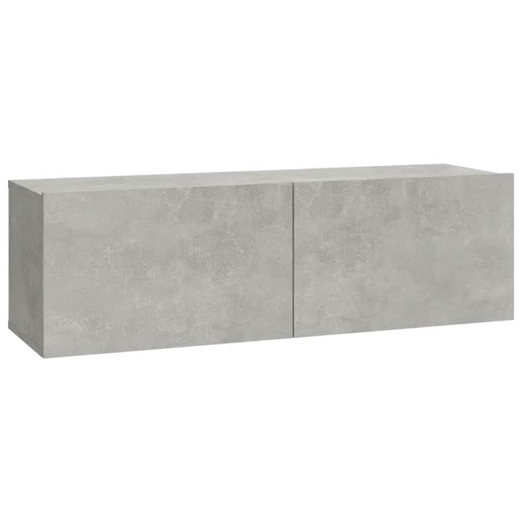 Ensemble de meubles TV 6 pièces en béton gris à base de bois
