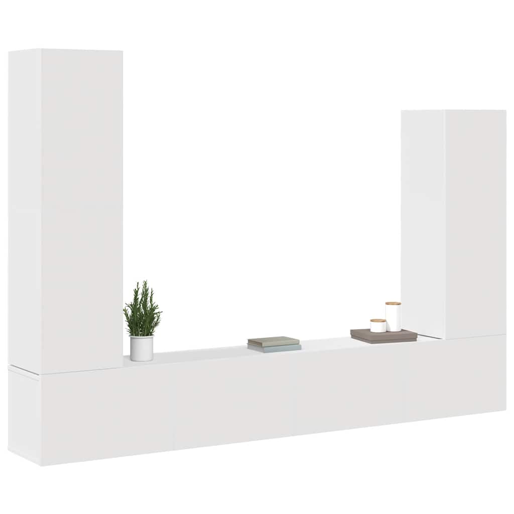 4-tlg. TV-Schrank-Set Weiß Holzwerkstoff