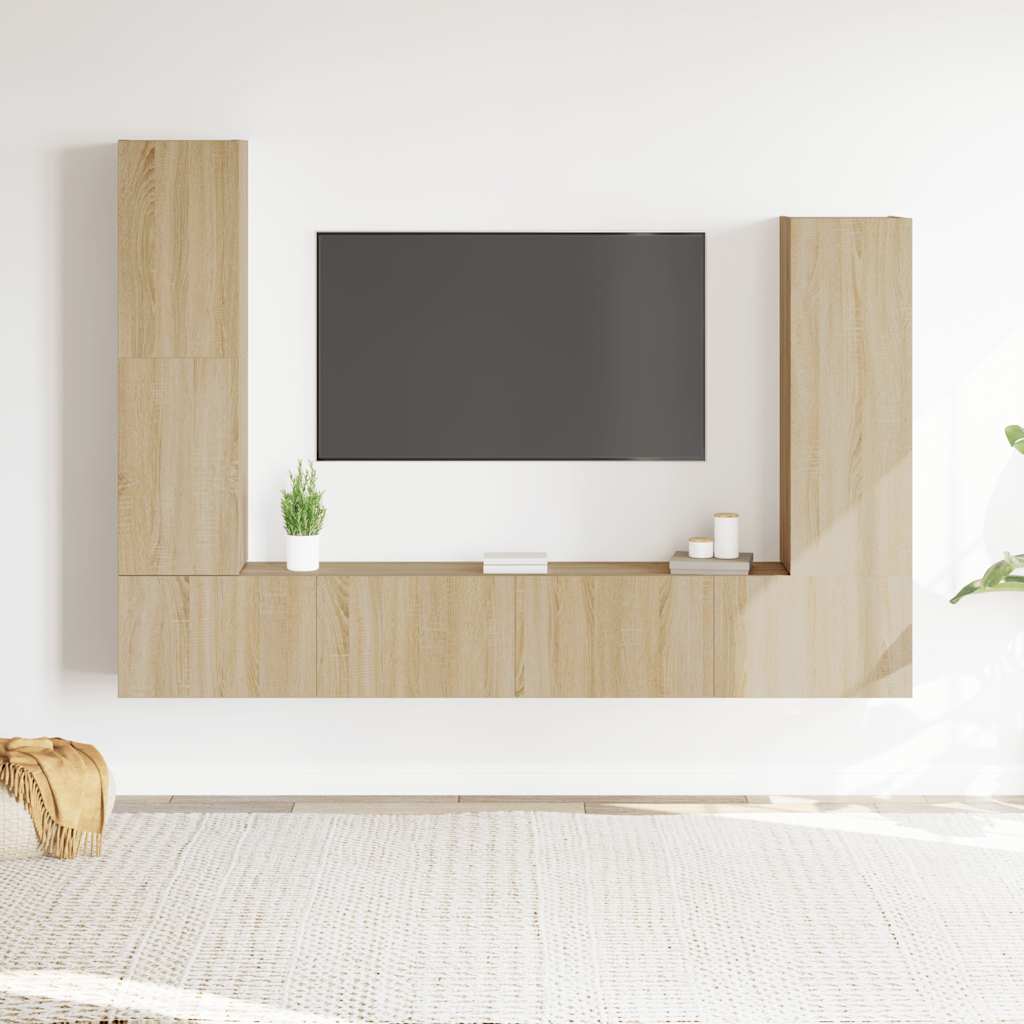4-tlg. TV-Schrank-Set Sonoma-Eiche Holzwerkstoff