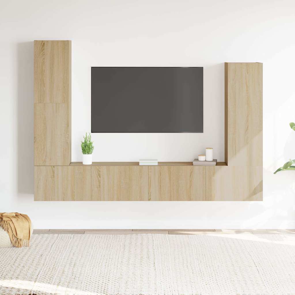4-tlg. TV-Schrank-Set Sonoma-Eiche Holzwerkstoff