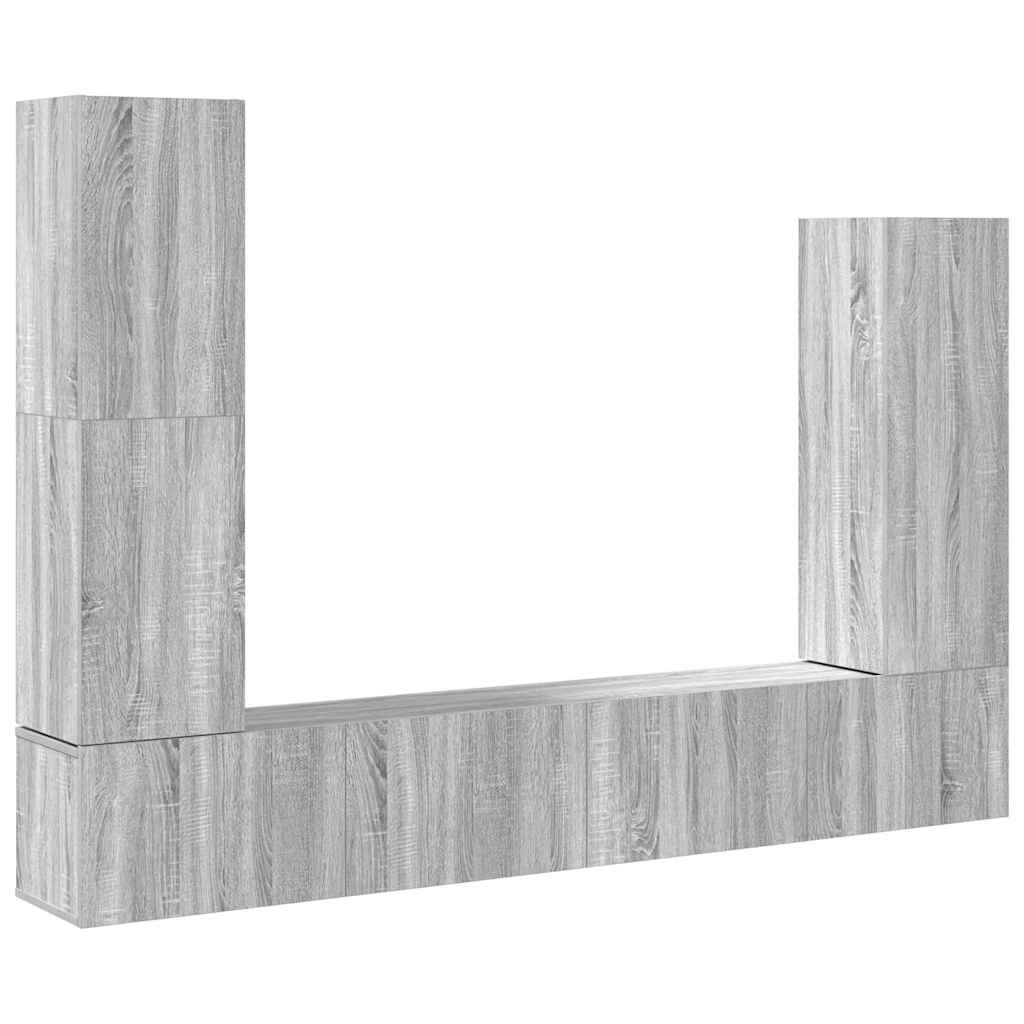 4-tlg. TV-Schrank-Set Grau Sonoma Holzwerkstoff